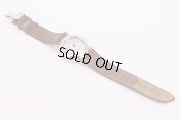 モーリス・ラクロア　MP6347　トリプルカレンダー　ムーンフェイス　黒文字盤　革ベルト状態