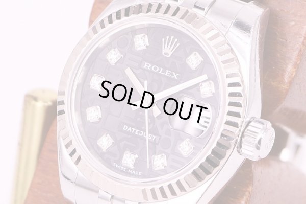 ロレックス　179174G　D271368　黒コンピュータ文字盤　10P　サイド拡大