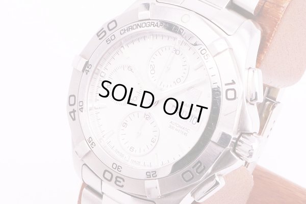 タグホイヤー　アクアレーサー　CAF2011　クロノグラフ　銀文字盤　サイド拡大