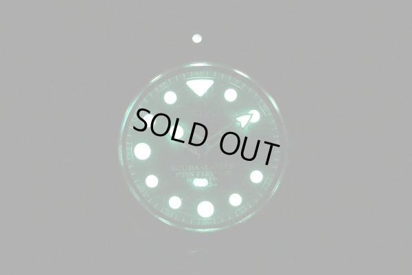 セイコー　プロスペック　スキューバマスター　ピピン　キネテック　200m　SBDW013　緑青文字盤　ライト暗闇