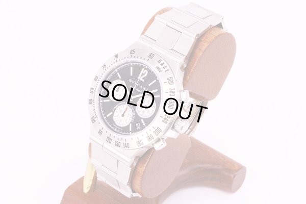 ブルガリ　ディアゴノ　プロフェッショナル　クロノ　CH40S　黒文字盤　サイド