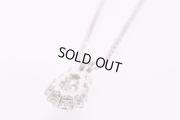 PT850/900 サファイアダイアイリペンダントネックレス 0.63ct 0.70ct 7.70g　裏面