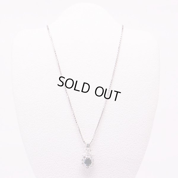 PT850/900 サファイアダイアイリペンダントネックレス 0.63ct 0.70ct 7.70g　装着イメージ