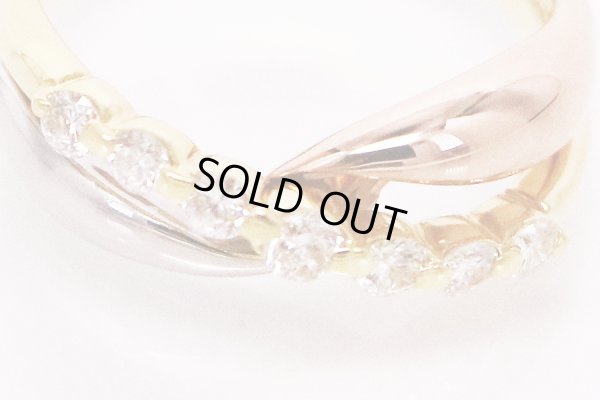 K18/PT900 ダイアイリリング 0.25ct 4.30g　拡大