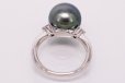 PT900 黒蝶パールダイアイリリング 11.50mm 0.11ct 7.20g　内側