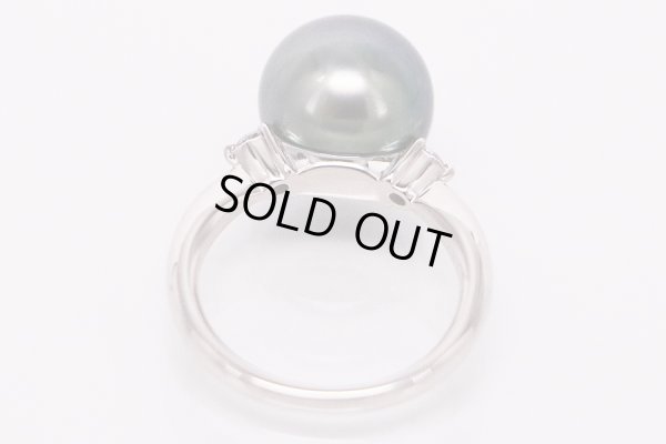 PT900 黒蝶パールダイアイリリング 11.50mm 0.11ct 7.20g　内側