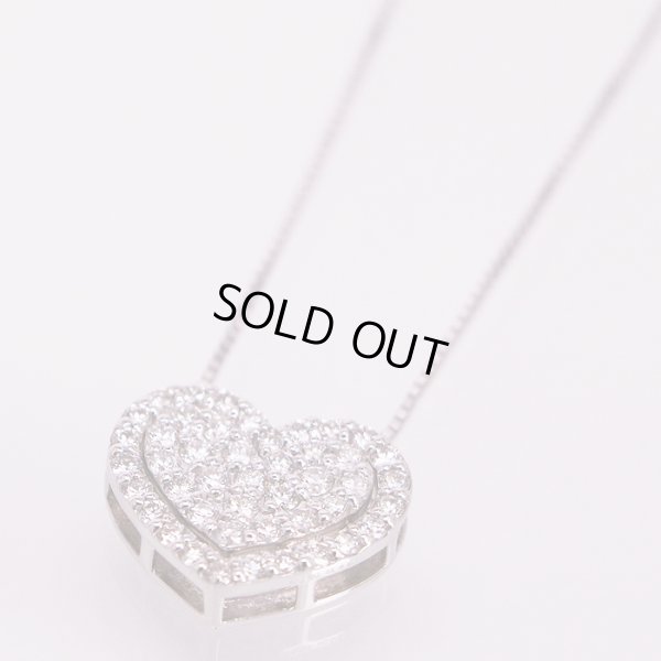 K18WG ダイアイリペンダントネックレス 0.46ct 0.48ct 5.30g