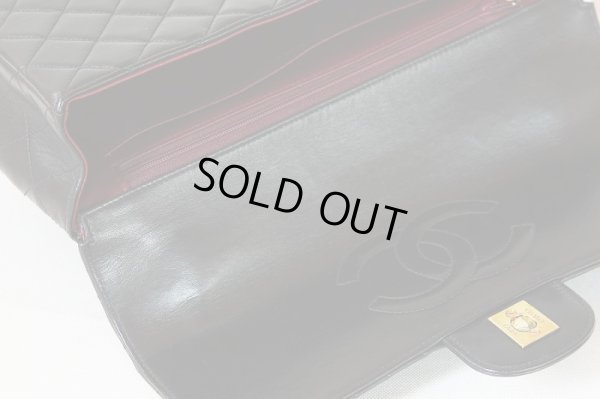 シャネル マトラッセ 親子ハンドバック ブラック/ゴールド金具 大 フラップ裏スレ傷