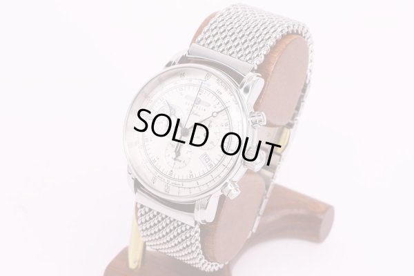 ツェッペリン　7680　クロノグラフ　100周年記念　銀文字盤　サイド