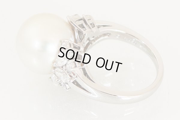 ミキモト　PT950 パールダイアイリリング 12.70mm 1.06ct 11.30g　刻印