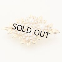 ミキモト　K18 パールダイアイリブローチ 2.11ct 15.10g