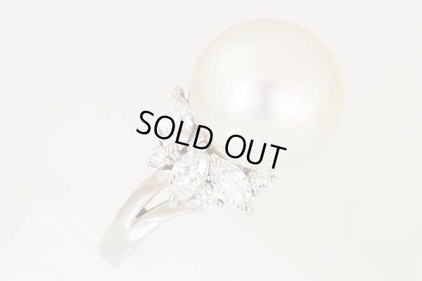 ミキモト　PT950 パールダイアイリリング 12.70mm 1.06ct 11.30g　サイド(2)