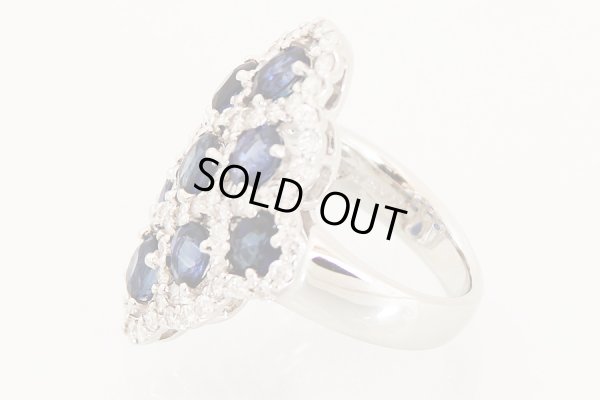 タサキ PT900 サファイアダイアイリリング 3.10ct 1.00ct 11.60g 刻印