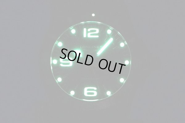 ロンジン　ハイドロコンクエスト　黒文字盤　暗闇ライト