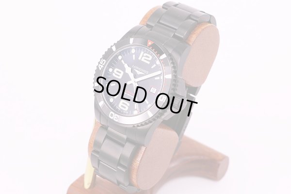 ロンジン　ハイドロコンクエスト　黒文字盤　サイド