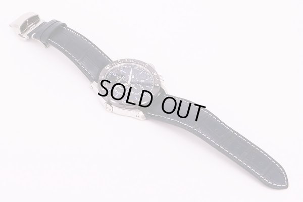 エドックス　クロノオフショア1　10221　黒文字盤　革ベルト状態　表面