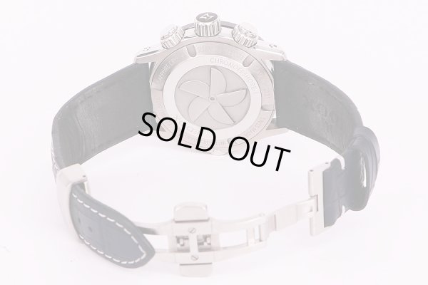 エドックス　クロノオフショア1　10221　黒文字盤　革ベルト