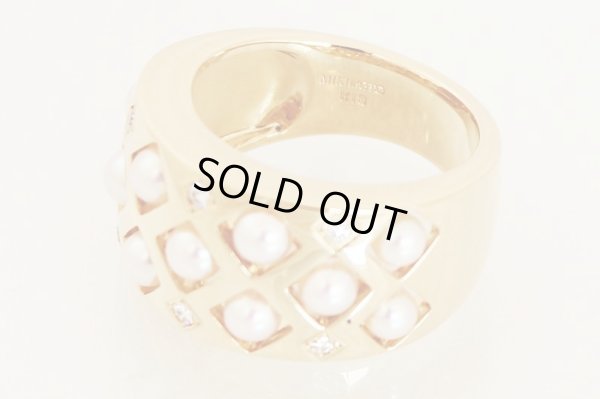 ミキモト　K18 パールダイアイリリング 12.30g　刻印