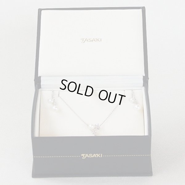 タサキ　K18WG パールイリペンダントネックレス イヤリングセット 6.00g　箱