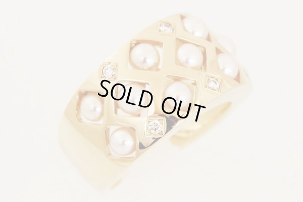 ミキモト　K18 パールダイアイリリング 12.30g　サイド(2)