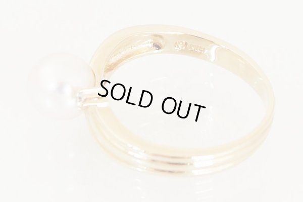 タサキ　K18 パールダイアイリリング 7.20mm 0.05ct 3.90g　刻印