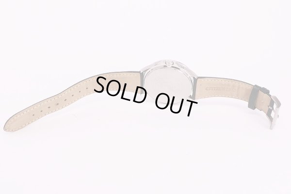 シチズン　H145-SO73545　電波ソーラー　黒文字盤　革ベルト