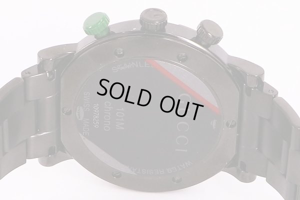 グッチ　101Ｍ　クロノグラフ　黒文字盤　裏面拡大