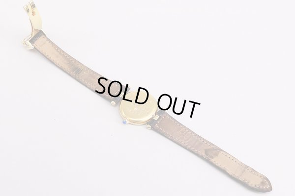 カルティエ　マストベルメイユ　グレー/白文字盤　革ベルト状態　裏