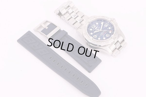 スーパーオーシャン　Ａ１７３９０　スチールフイッシュ　紺文字盤　替ラバーベルト