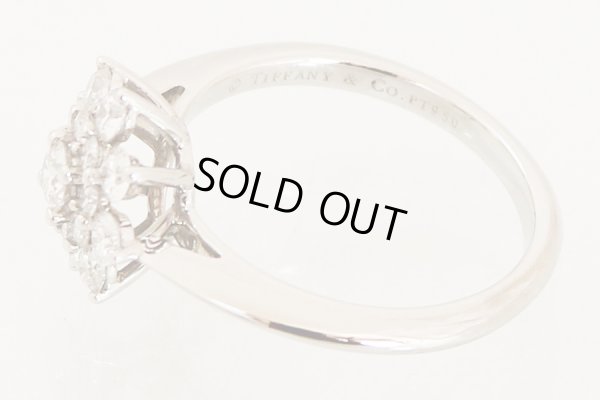 ティファニー　PT950 ダイアイリフラワーリング 4.50g　刻印