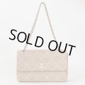 シャネル　ワイルドステッチ チェーンショルダーバック ベージュ／ゴールド金具