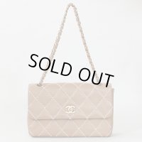 シャネル　ワイルドステッチ チェーンショルダーバック ベージュ／ゴールド金具