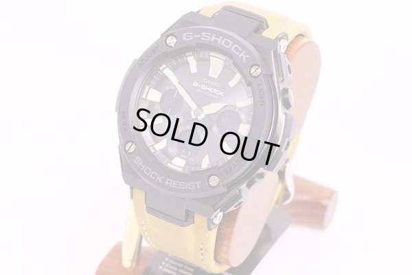 カシオ　Gショック　GST-S120L　タフソーラー　黒文字盤　サイド