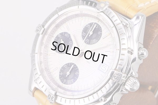 ブライトリング　クロノマット　A13050　銀文字盤　黒インダイアル　サイド拡大