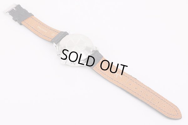 ジン　303　アウトバーン　クロノグラフ　黒文字盤　革ベルト状態　裏面