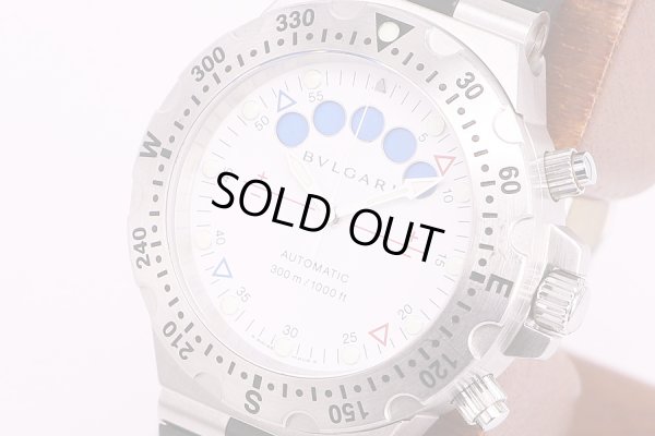 ブルガリ　ディアゴノ　スクーバレガッタ　SD40　白文字盤　サイド拡大