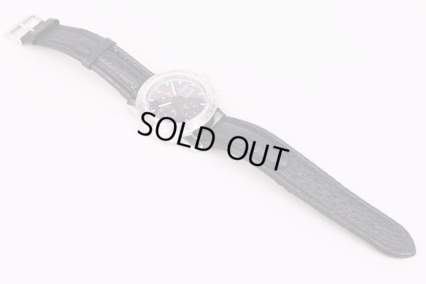 ジン　303　アウトバーン　クロノグラフ　黒文字盤　革ベルト状態　表面