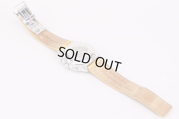 ブライトリング　クロノマット　A13050　銀文字盤　黒インダイアル　革ベルト状態