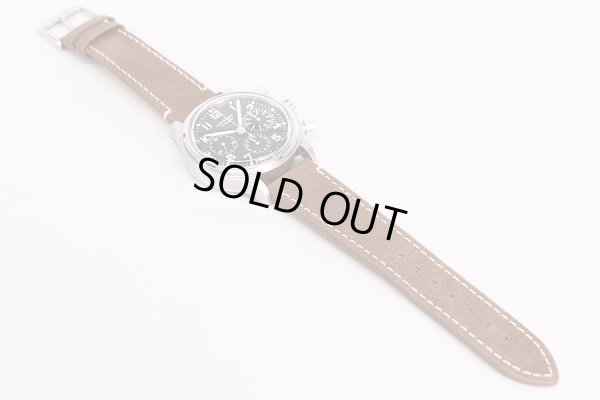 ロンジン　アビエーション　ビックアイクロノ　L2.816.4　黒文字盤　革ベルト状態　表面