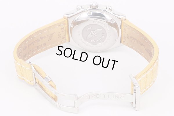 ブライトリング　クロノマット　A13050　銀文字盤　黒インダイアル　革ベルト