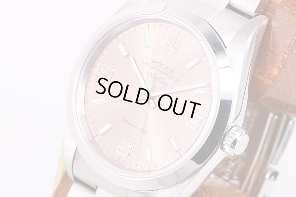 ロレックス　14000　エアキング A913216　ピンク文字盤　サイド拡大