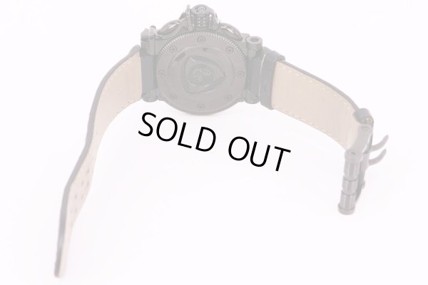 アクアノーティック　バラクーダ　クロノ　Ｂ２２０２　黒文字盤　革ベルト