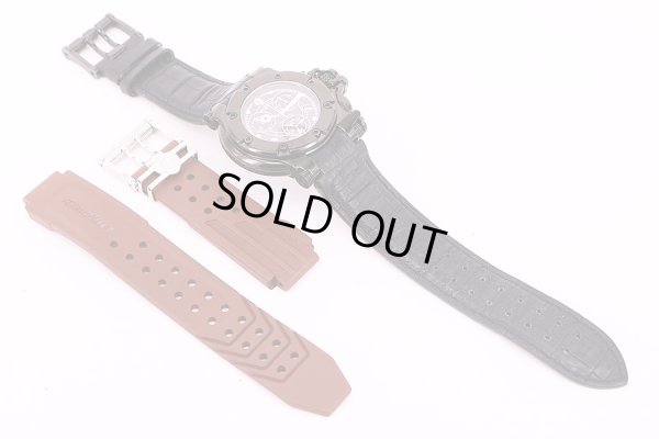 アクアノーティック　バラクーダ　クロノ　Ｂ２２０２　黒文字盤　替えラバーベルト