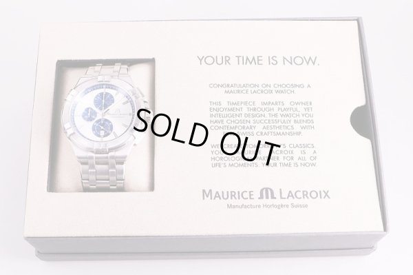 モーリス・ラクロア　アイコン　クロノグラフ　AI1018　銀文字盤　青インダイアル　箱