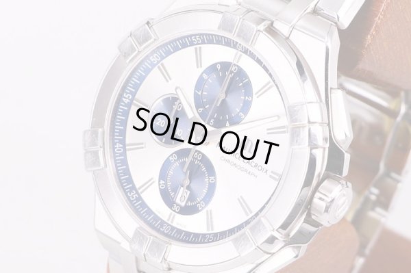 モーリス・ラクロア　アイコン　クロノグラフ　AI1018　銀文字盤　青インダイアル　サイド拡大