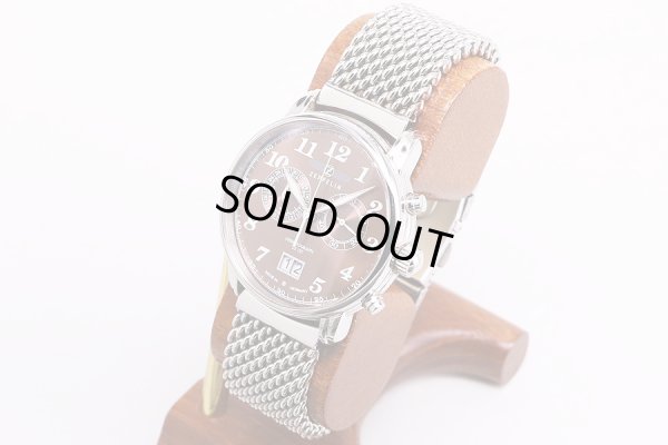 ツェッペリン　LZ127　クロノグラフ　茶文字盤　サイド