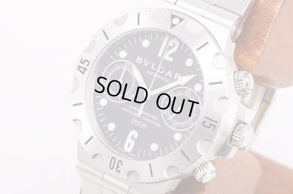 ブルガリ　スクーバ　クロノグラフ　SCB38SS　サイド拡大