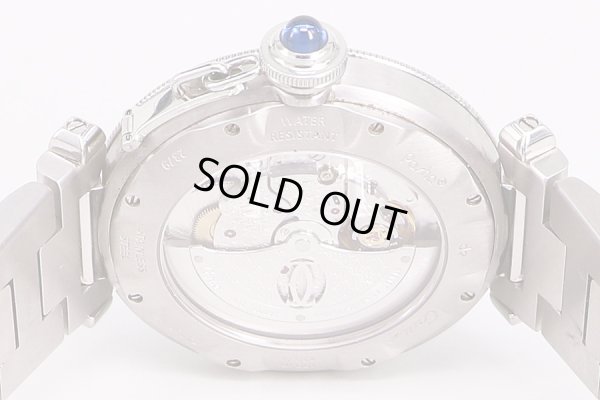 カルティエ　パシャ３８　フラットグリッド　白文字盤　裏面拡大