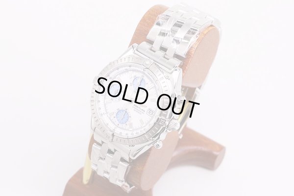 ブライトリング　クロノマット　A13352　日本限定　白／青シェル文字盤　サイド