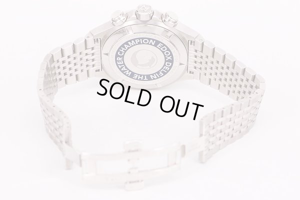 エドックス　デルフィン　クロノグラフ　１０１０８　黒文字盤　ブレス